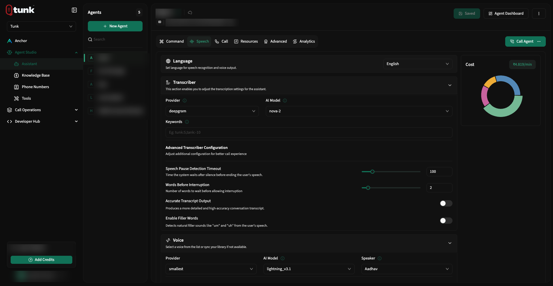 Assistant Speech Configuration