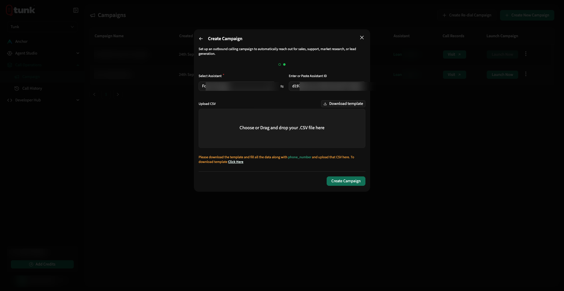 Create Campaign Modal
